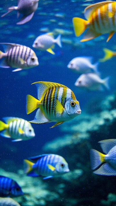 海底万花筒：珊瑚礁与精灵鱼群的静谧对话
