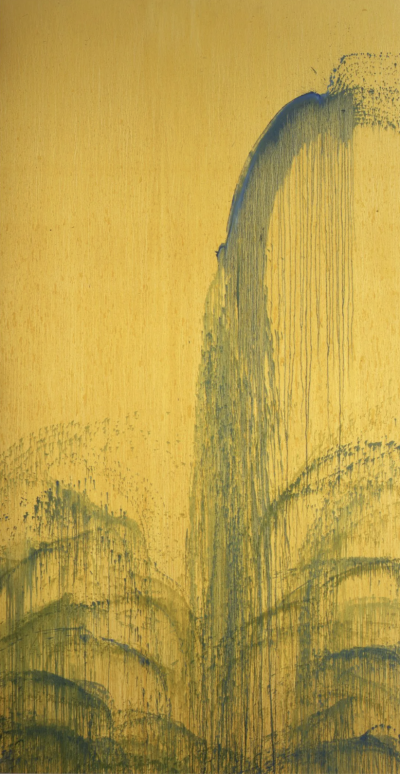 帕特·斯蒂尔，《黄蓝一画瀑布》（1992）