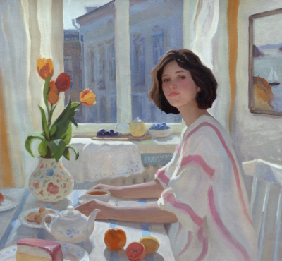 莉娜·里沃是一位俄罗斯当代色粉与油画画家，现居葡萄牙，以其充满光感和诗意的绘画风格而受到广泛关注。她的作品多描绘日常生活场景、花卉、静物以及户外风景，尤其善于通过色彩与光影表现温暖而抒情的氛围，透露出…