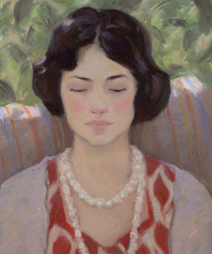 莉娜·里沃是一位俄罗斯当代色粉与油画画家，现居葡萄牙，以其充满光感和诗意的绘画风格而受到广泛关注。她的作品多描绘日常生活场景、花卉、静物以及户外风景，尤其善于通过色彩与光影表现温暖而抒情的氛围，透露出对自然与生活的热爱。里沃的创作带有强烈的印象派气息，笔触自由、色调明快，既有松弛的写意感，又保留了对象的形体与情绪。她擅长运用柔和而层叠的色粉来捕捉瞬间的光线变化，使画面呈现出轻盈、通透而富有质感的效果。