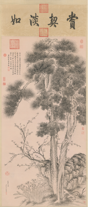 清乾隆 《君子图》轴 图绘松、柏、梅、兰、水仙“五君子” 钱维城
北京故宫博物院藏
