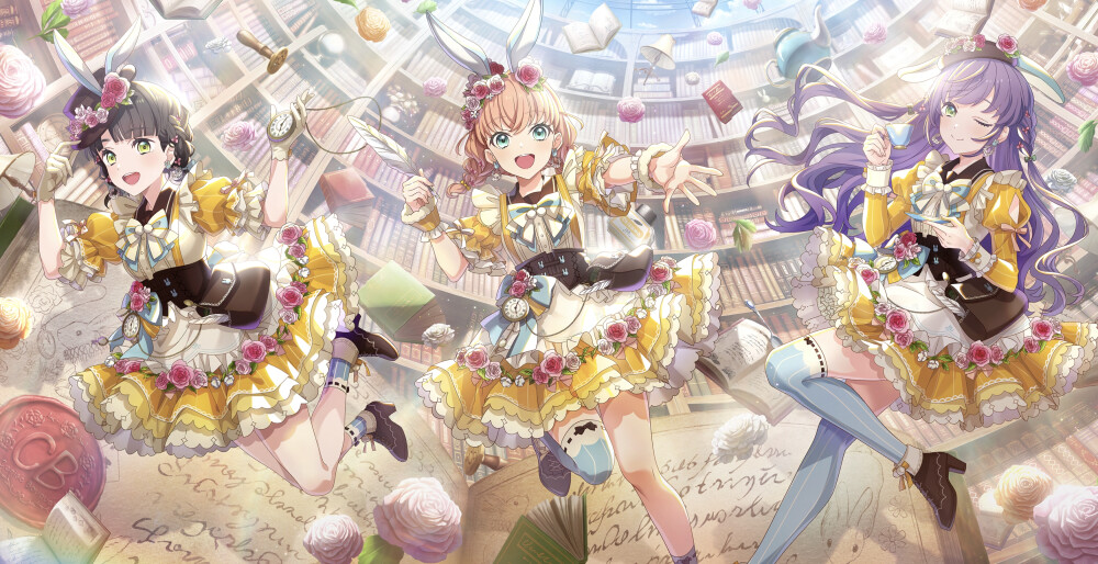 #Link！Like！LoveLive！# 『102ND LEGENDARY COLLECTION -Bloom Garden Party-』卡池卡面
LR ［不可思议与你与图书馆］ 乙宗梢
LR ［ICY］ 夕雾缀理
LR ［能够成为朋友的地方］ 藤岛慈
终于完整了
