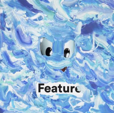 王加加，《花样年华》，2020，布面油画、喷漆、丙烯、树脂、数码打印，140 × 140 cm，图片由艺术家和马刺画廊提供