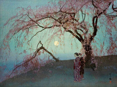 《云井樱》雲居桜
吉田博（Hiroshi Yoshida）
1926年；38 x 25 cm；木刻版画