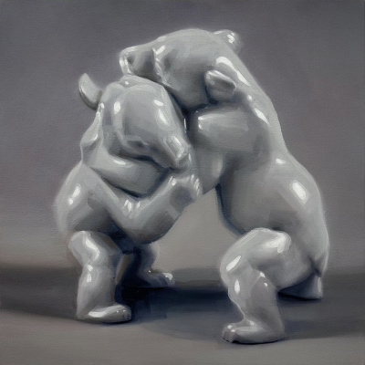 罗伯特·罗素（美国）的作品带有强烈的“概念写实主义”（Conceptual Realism）气质，一方面画工精细、写实风格明显，另一方面他用作品表达记忆、身份、欲望与真实性等主题。他经常以看似平凡或温馨的日常物品、瓷器…