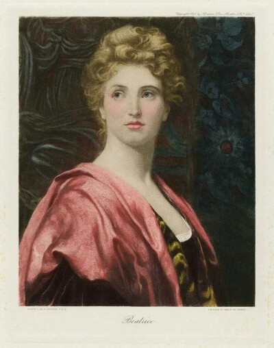 Frank Bernard Dicksee：士比亚作品中的女主人公贝阿特丽斯的画像，1896年 ​​​