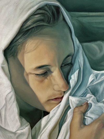 卡琳·内延胡伊斯是一位荷兰当代具象画家，以充满情绪张力与绘画质感的人物绘画而受到关注。她的创作建立在写实基础之上，同时强调笔触、材料与图像之间的关系，使作品在再现与表现之间形成鲜明张力。