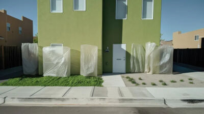 绿色房子和塑料袋，艾格尔顿巷时刻，2023，Jacqui Kenny