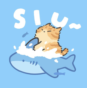 蓝色卡通猫咪头像