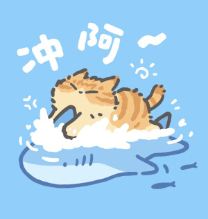 蓝色卡通猫咪头像