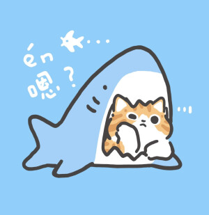 蓝色卡通猫咪头像