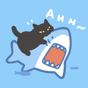 蓝色卡通猫咪头像