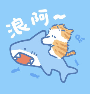 蓝色卡通猫咪头像