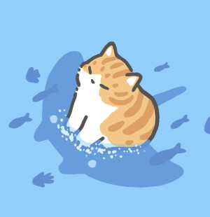 蓝色卡通猫咪头像