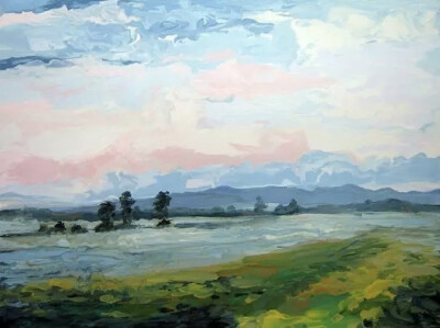 Carla Hananiah
是一位年轻的新西兰女性艺术家
她有着不一样的辽阔情怀
笔下的天空,尤其是晚霞
壮丽辽阔,色彩绚丽,层次分明
比摄影更美
看完都想去学油画了！
