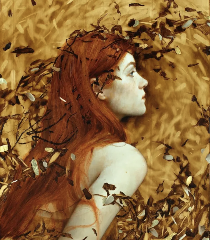 布拉德·昆克尔（Brad Kunkle），1978年出生于宾夕法尼亚州莱海顿。
他以在当代油画中独特地运用金银箔而闻名于世。
他的主题探讨了如何摆脱前几代人的教条、直觉和女性能量的力量，作为在与自然世界共生中寻求启蒙的指南。