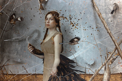 布拉德·昆克尔（Brad Kunkle），1978年出生于宾夕法尼亚州莱海顿。
他以在当代油画中独特地运用金银箔而闻名于世。
他的主题探讨了如何摆脱前几代人的教条、直觉和女性能量的力量，作为在与自然世界共生中寻求启蒙的…