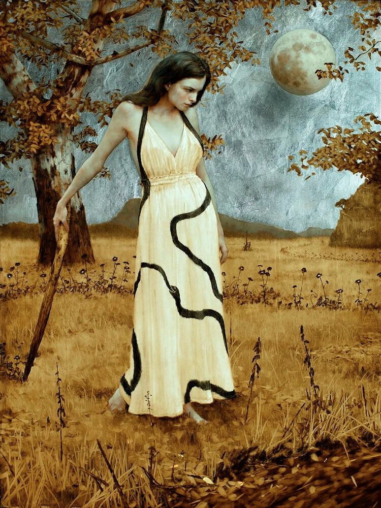 布拉德·昆克尔（Brad Kunkle），1978年出生于宾夕法尼亚州莱海顿。
他以在当代油画中独特地运用金银箔而闻名于世。
他的主题探讨了如何摆脱前几代人的教条、直觉和女性能量的力量，作为在与自然世界共生中寻求启蒙的指南。