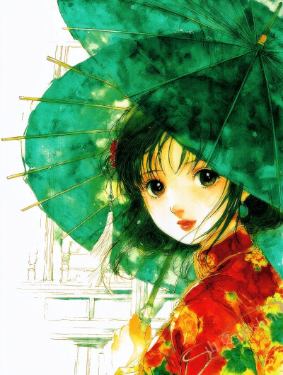 青山意气峥嵘，似为我归来妩媚生
#旧漫#创作人计划#一抹春妆赴春光