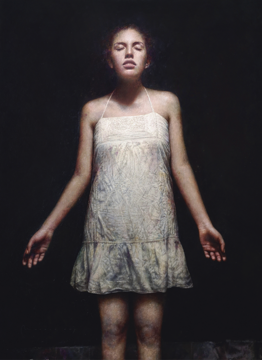 马科斯·雷伊（西班牙）是一位自学成才的现实主义／超现实主义画家，其作品融合细致的人像描写与象征性意象，以及对光线、质感与瞬间情绪的敏锐刻画。