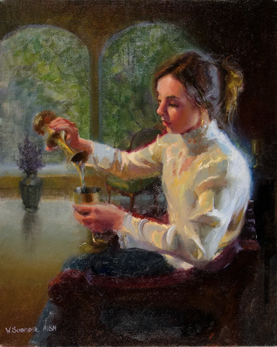 威廉·施耐德是一位在油画与粉彩领域均达到大师级水准的美国当代写实主义画家。他的人生经历颇具传奇色彩：早年作为音乐人活跃于摇滚乐队并发行唱片，随后转战金融界成为投资咨询公司合伙人，直到2010年才正式成为全…