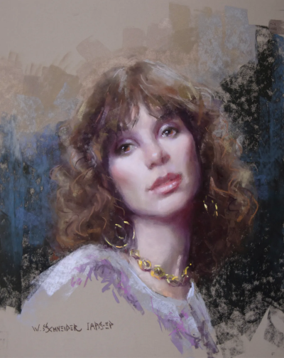 威廉·施耐德是一位在油画与粉彩领域均达到大师级水准的美国当代写实主义画家。他的人生经历颇具传奇色彩：早年作为音乐人活跃于摇滚乐队并发行唱片，随后转战金融界成为投资咨询公司合伙人，直到2010年才正式成为全…