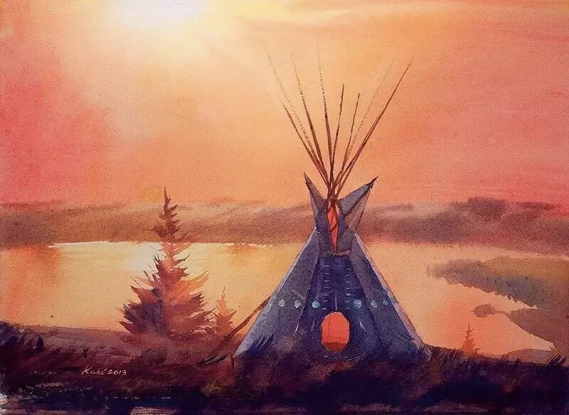 夫卡斯柴可夫基
来自于多人向往的加拿大
他是加拿大watermedia公认
艺术家，有名的讲师
他也是加拿大的一名水彩画协会会员
他的画光芒万丈
运用水彩的特质
水的灵动性，颜色与水的融合
/
以下这两幅作品，黄紫色调调的作品
运用对比色的道理
显得颜色非常耐看，而且还有一丝的韵味
