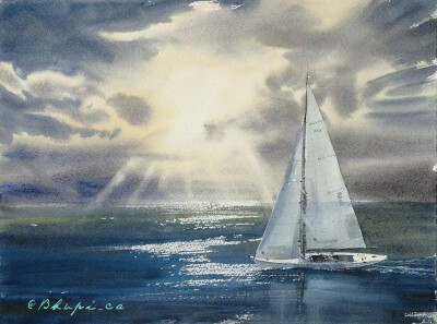 夫卡斯柴可夫基
来自于多人向往的加拿大
他是加拿大watermedia公认
艺术家，有名的讲师
他也是加拿大的一名水彩画协会会员
他的画光芒万丈
运用水彩的特质
水的灵动性，颜色与水的融合
/
以下这两幅作品，…