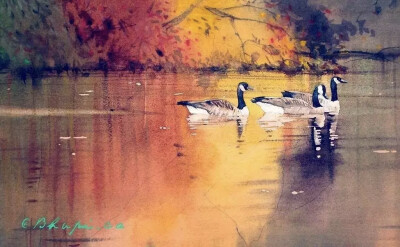 夫卡斯柴可夫基
来自于多人向往的加拿大
他是加拿大watermedia公认
艺术家，有名的讲师
他也是加拿大的一名水彩画协会会员
他的画光芒万丈
运用水彩的特质
水的灵动性，颜色与水的融合
/
以下这两幅作品，…