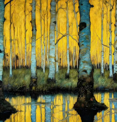 《蓝桦沼泽》Blue Birch Marsh
杰夫·布尔乔（Jef Bourgeau）
2024年；尺寸未知；数字版画