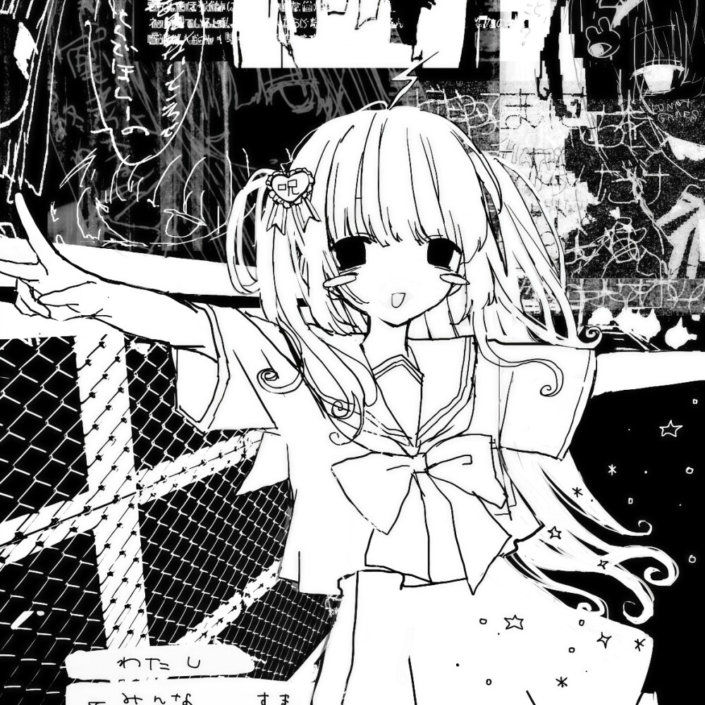 黑白漫画/女生头像