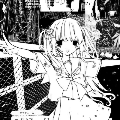 黑白漫画/女生头像