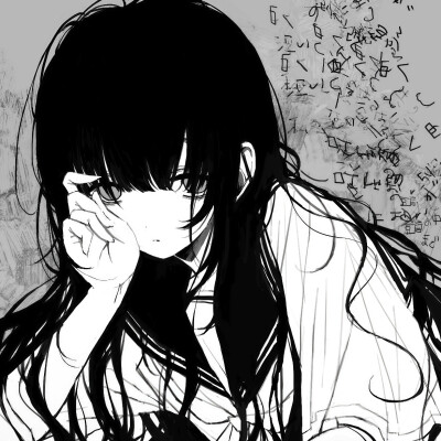 黑白漫画/女生头像