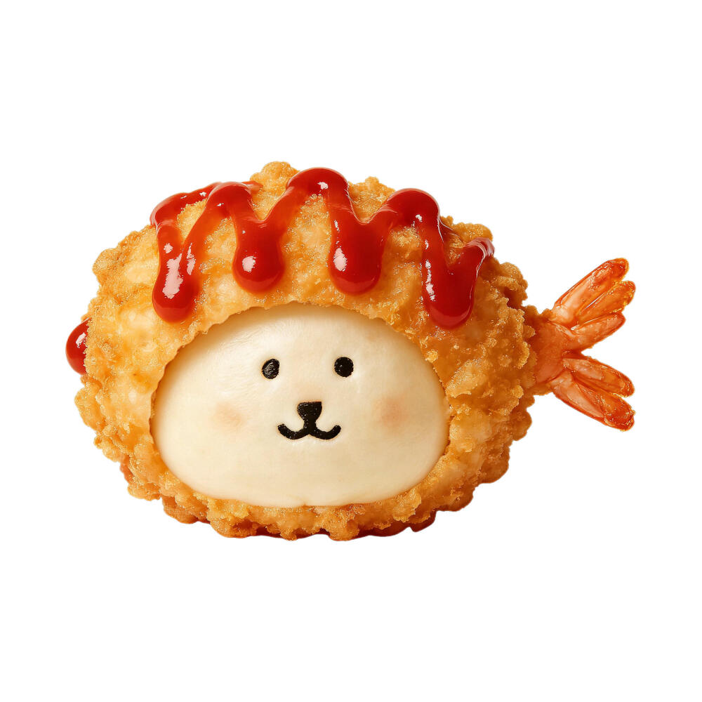 炸虾自嘲熊白底头像