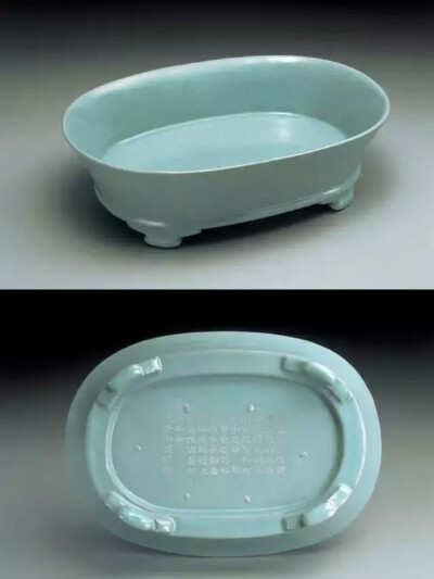 北宋 汝窑青瓷水仙盆（釉满足） 
台北故宫博物院藏
