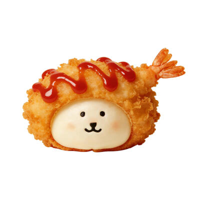 炸虾自嘲熊白底头像