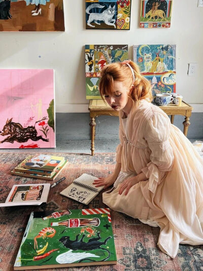 艺术家Jane Dashley把自己的作品看作是一张张“梦境明信片”，画面像糖果一样绚烂。