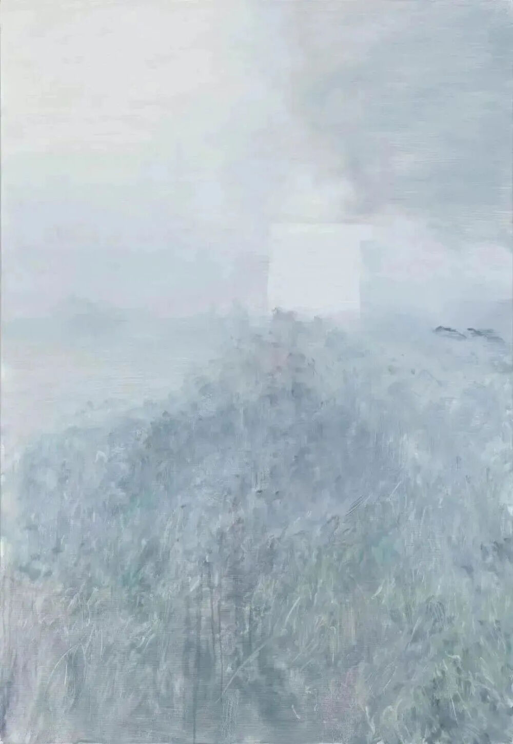 天低白屋远 何多苓 布面油画 150X90cm 2022