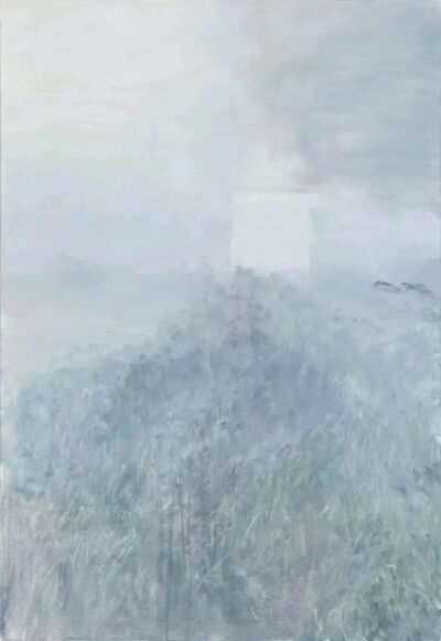 天低白屋远 何多苓 布面油画 150X90cm 2022
