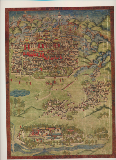 七世班禅时期扎什伦布寺全图  布本彩绘 七世班禅时期（1782-1853年）  扎什伦布寺藏