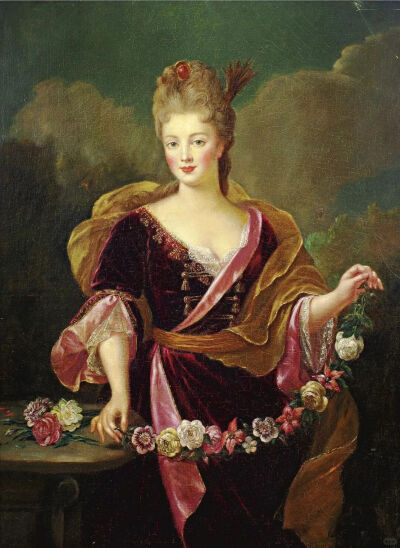 画中美人是阿德里安娜·勒库弗勒（Adrienne Lecouvreur，1692-1730）是18世纪初期法国的女演员。