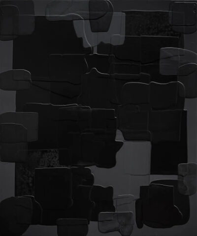 《暗黑练习-3》，120 × 100 × 7.5cm，木板丙烯，关音夫，2024年