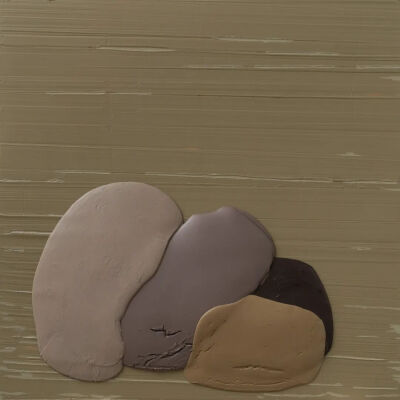 《相互依偎的---》，200 × 200 × 10cm，木板·丙烯，关音夫，2022年