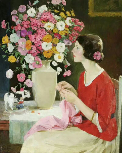 《遐思》Daydreams
卡尔·阿尔伯特·比尔（Karl Albert Buehr）
1911年；尺寸未知；画布油画
