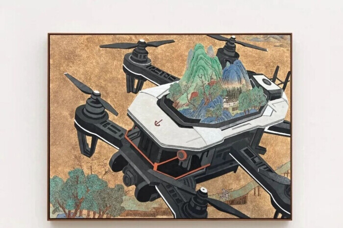 刘雨衢《青绿NO.1》90x120cm 布面岩彩·2024
