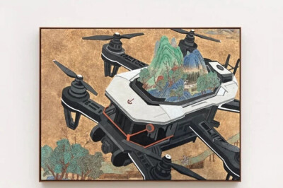 刘雨衢《青绿NO.1》90x120cm 布面岩彩·2024