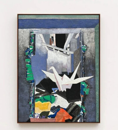 孙晞芫《步出门，鹤吟墟No.15》90cm X 120cm 布面岩彩·2022