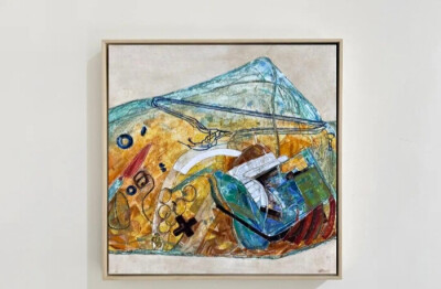 李承寅《形•囊NO.1》 80cm X 80cm 布面岩彩·2021