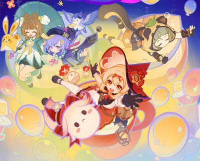 来源@妮露小姐的猫solay 原神
「幻友绮旅」活动插画和开屏壁纸截修