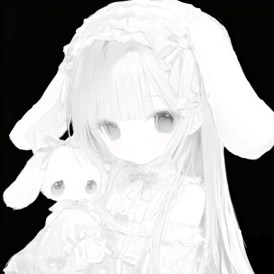 黑白漫画/女生头像